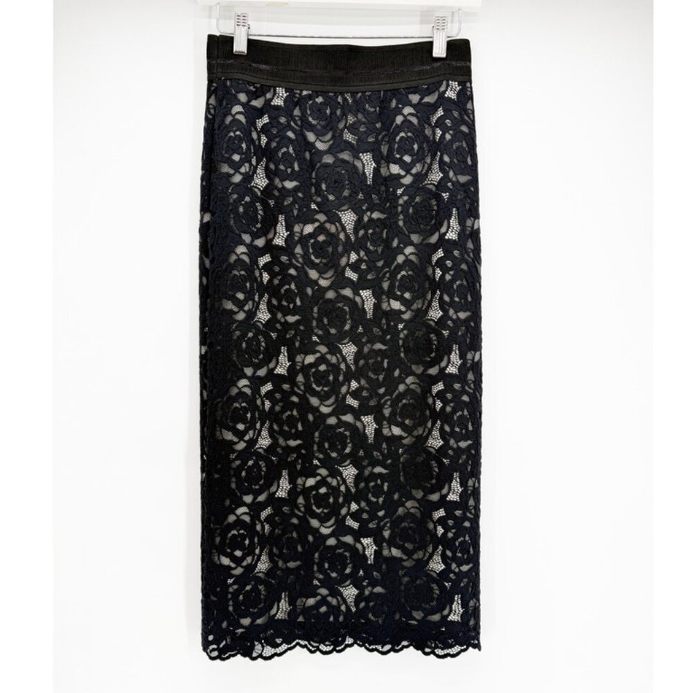 Le Superbe Liza Garden Rose Lace Midi Skirt S NEW - Picture 3 of 7